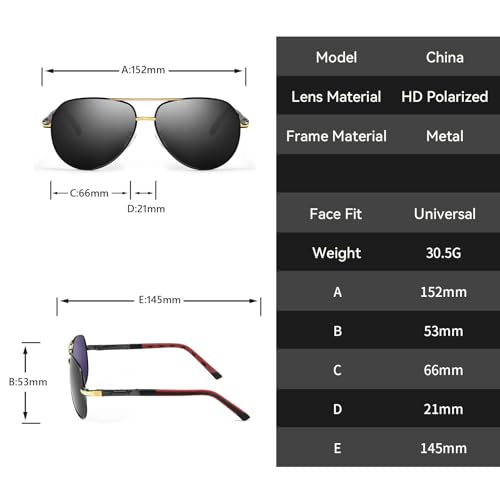 Image of Karsaer Polarized Aviator Sunglasses for Men Stylish 100% UV 400 Protected Metal Frame Style Classic Pilot Women Glasses E1376