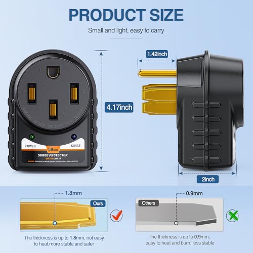 Nilight 50347RV 50 Amp Rv Surge Protector 125V/6250W Rv Surge Adapter Plug thumb #5