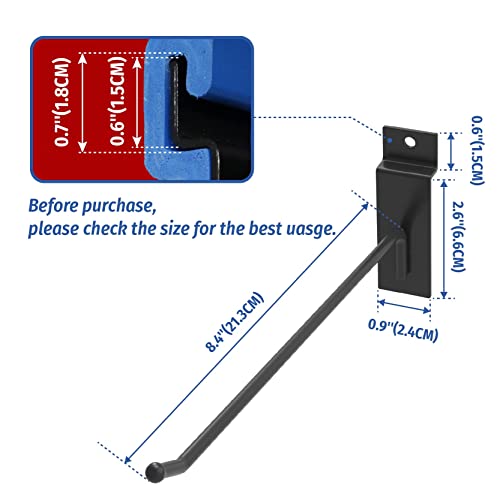 Poetiske Slatwall Hooks 32Pc 8 Inch Slatwall Accessories Slatwall Panel Hooks Garage Organization Slat Wall Hooks Heavy Duty Pegboard Gridwall Hooks Display Hooks For Retail Black #TOP4