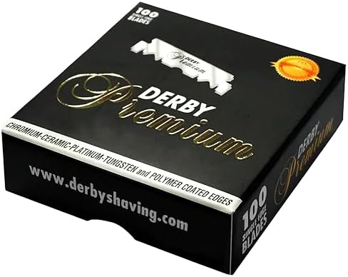 100 "Derby Premium" Single Edge Razor Blades for straight razor