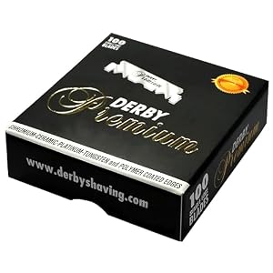 Derby Premium Single Edge (Half) Razor Blades – 100 Blades | Swedish Steel | Fits Half-Blade Holders & Straight Razors