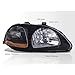 AJP Distributors JDM Front Bumper Driving Signal Headlights Headlamps Assembly Left+Right Pair Set Compatible/Replacement For Civic EK EJ EM 2DR Coupe 3DR Hatchback 4DR Sedan 1996 1997 1998 96 97 98