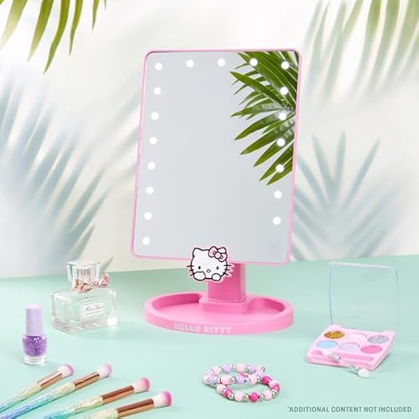 Hello Kitty Косметическое зеркало с подносом для мелочей сенсорным экраном и светодиодной подсветкой портативное косметическое зеркало для макияжа для девочек подростков и женщин милые подарки в стиле каваи