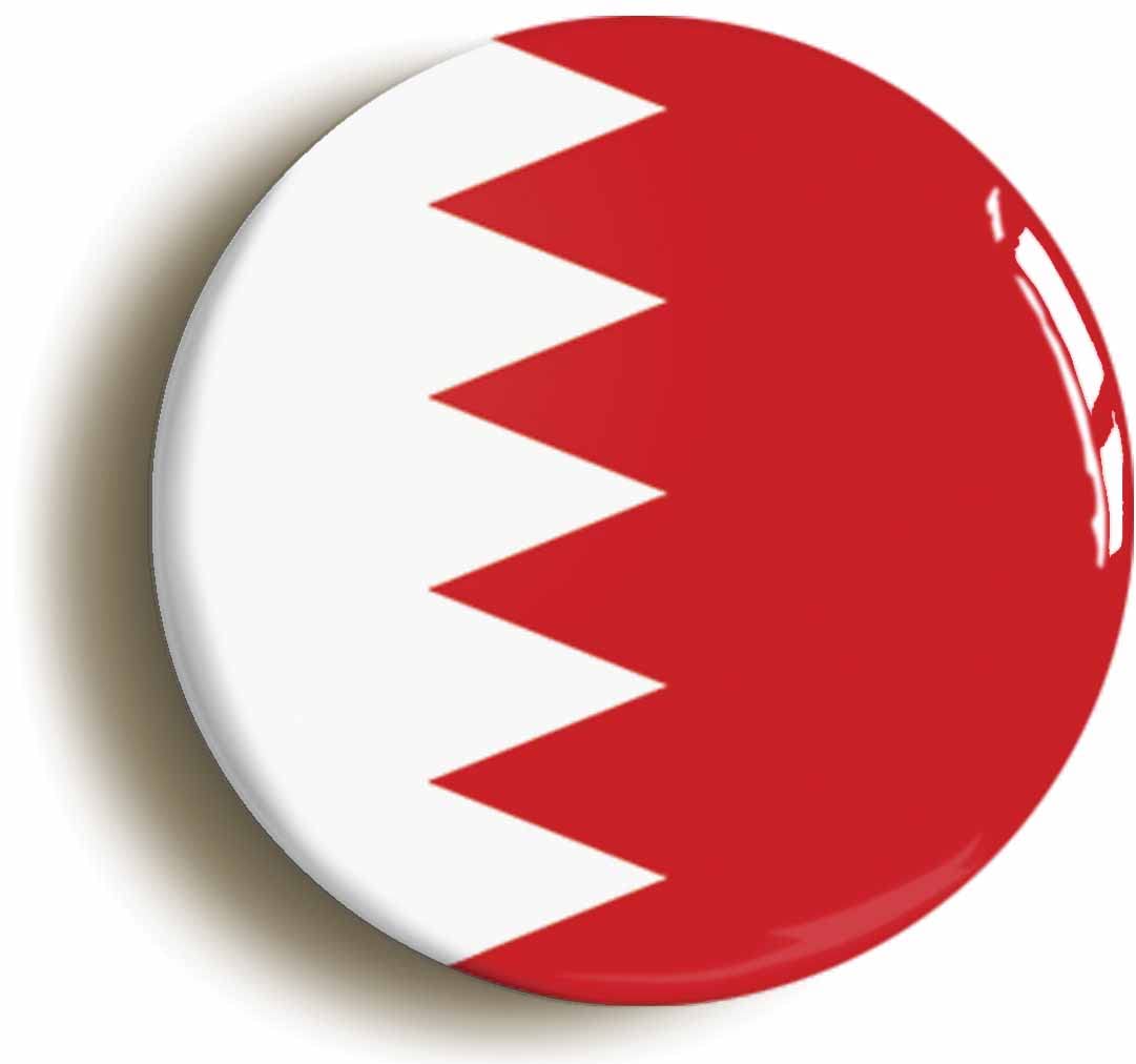 Bahrain National Flag Fridge Magnet (Circular 2inch / 50mm Diameter)