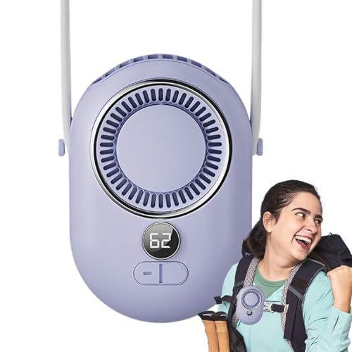 Ventilador de cuello manos libres – Enfriador personal portátil recargable sin hoja, 3 ajustes de velocidad ajustables, aire acondicionado portátil ligero, motor de bajo ruido, batería 2000 mAh | Ac