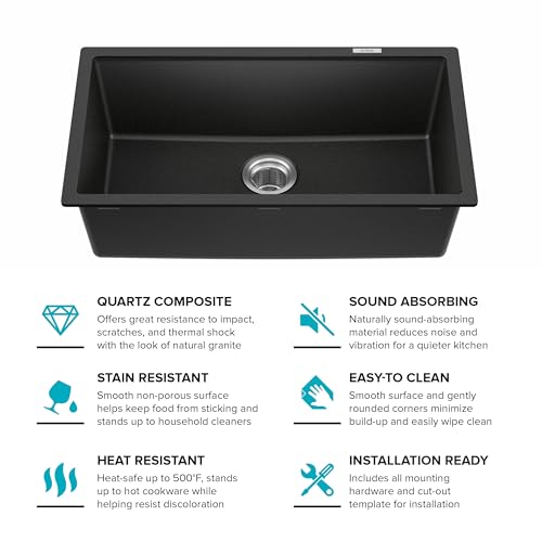 KRAUS Black Onyx 31 in Undermount Granite Kitchen Sink KGU-413B - image 9