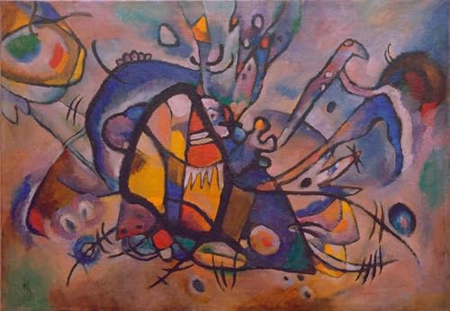 Lienzo abstracto de Kandinsky de 60x90cm ideal para renovar el estilo de tu salón