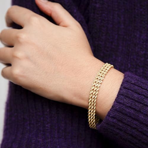 CARISSIMA Bracciale a 3 fili in oro 9 carati 18