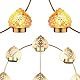 Marrakesch Orientalische Deko Wandkerzenhalter aus Metall in Gold 40 cm groß | Boho Wanddeko Bohos 3 als Spirituelle Deko im Wohnzimmer | Moderne Teelichthalter für 7 Teelichter als Balkondeko