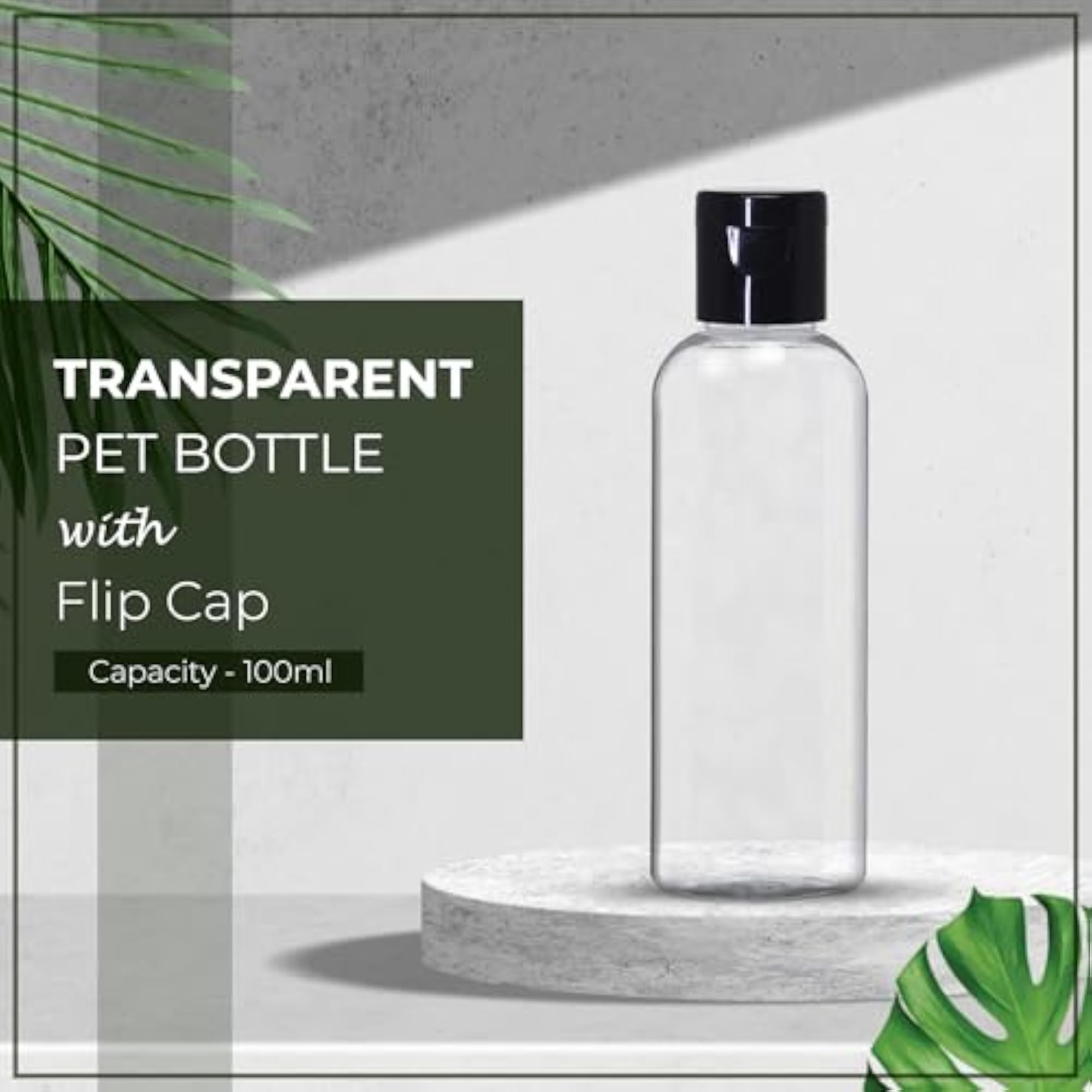 100ml Empty Clear Plastic Bottles with Flip Cap