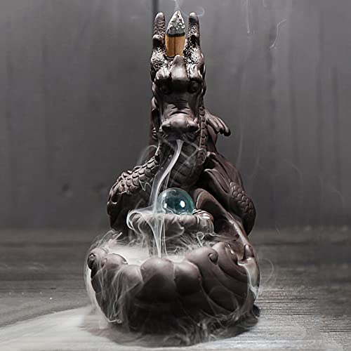 Porte-encens dragon céramique brûleur cascade reflux maison