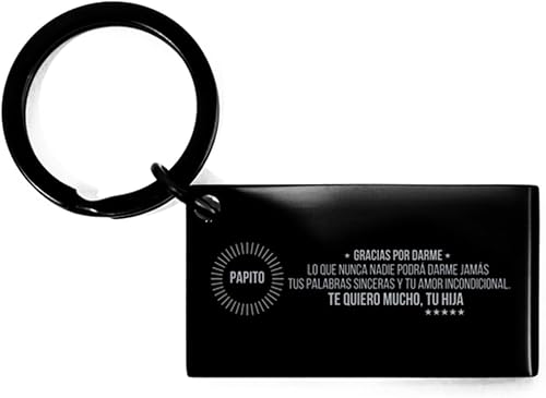 llavero para papá, cita de amor grabada personalizada para papa de hija - Dia del padre, cumple o navidad, regalo para hombre, Negro -