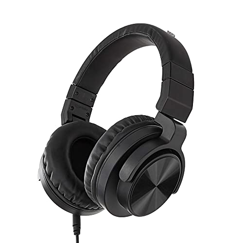 Amazon Basics Over-Ear Studio Monitor Headphones - Black (Renewed)