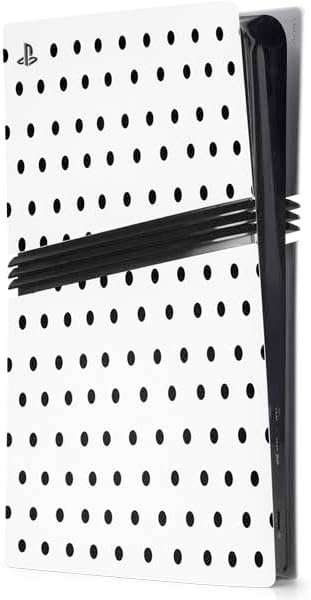 Skinit Decal Gaming Skin Compatible with PS5 Pro Console - White and Black Polka Dots Design