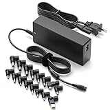 Powseed 90W Universal Laptop Charger USB C for Lenovo MacBook HP Dell Asus Acer Toshiba Samsung Sony Gateway Chromebook 5V 12V 18.5V 19V 19.5V 20V Power Supply Cord AC Adapter with 16 Tips