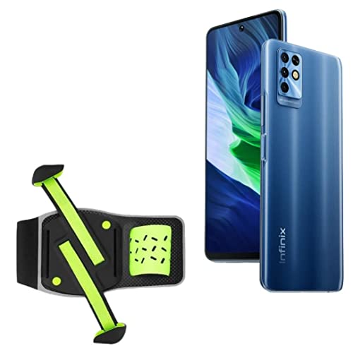 BoxWave Holster Compatible with Infinix Note 11i - FlexSport Armband, Adjustable Armband for Workout and Running - Stark Green