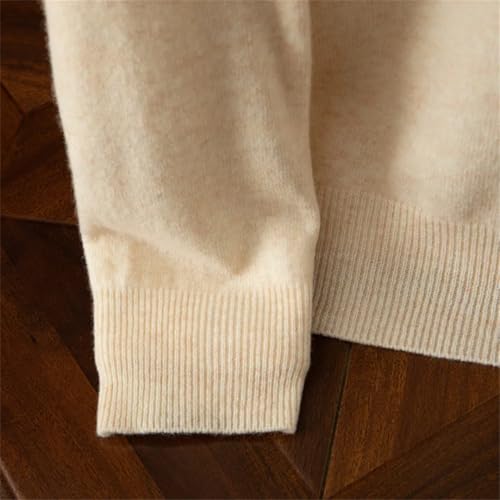 Men Knitting 100% Solid Wool Sweaters Round Neck Thickened Loose Fitting Style Warm Pullover4
