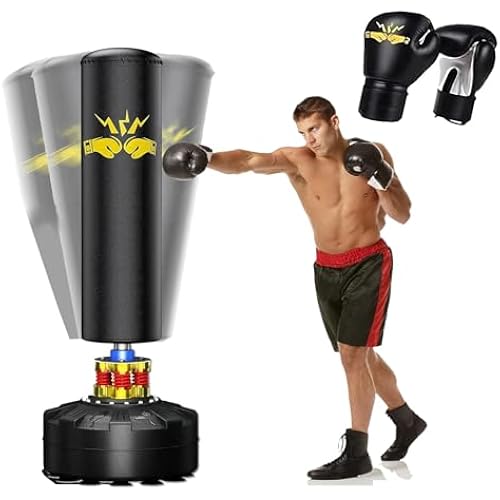 Freestanding Punching Bag for Adults,70'' Boxing Bag with Stand Kicking Bag Heavy Bag with Boxing Gloves，Suitable for Boxing and Kickboxing for Home Office Gym，Gift for Boys and Girls