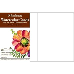 Strathmore Watercolor Cards, 5×6.875 inches, 50 Pack, Envelopes Included – Blank Greeting Cards for Weddings, Events, Birthdays