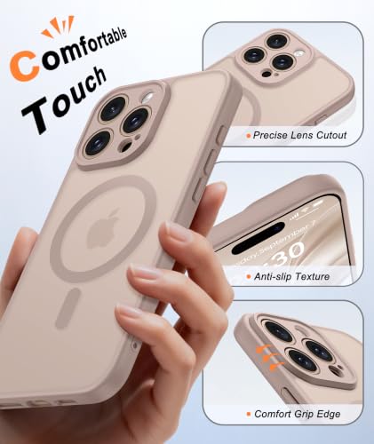 Image of FNTCASE for iPhone 16 Pro-Max Case: Translucent Desert Gold Fit for MagSafe