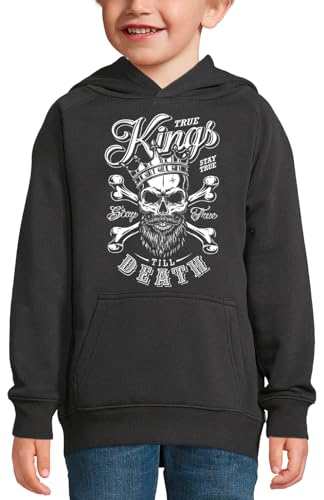 Sweat à capuche crane barbu pour enfant style kings