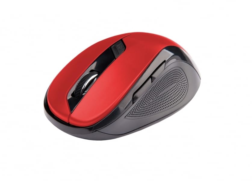 C-Tech WLM-02R Souris RF sans Fil Optique 1600 DPI Droitier Noir, Rouge - Souris (Droitier, Optique, RF sans Fil, 1600 DPI, Noir, Rouge)