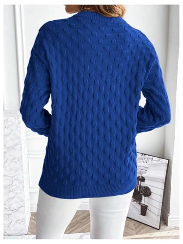 MakeMeChic Women's 2024 Fall Sweaters Long Sleeve Round Neck Knitted Pullovers Top2