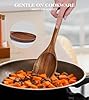 2PCS Wooden Spoons for Cooking, Natural Acacia Wood Cooking Spoons, Large Serving Spoons for Nonstick Cookware, Heat Resistant Durable Wooden Kitchen Utensils for Mixing Salad, Serving and Stirring #2