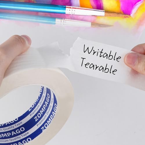 Zompago A3025-50-20 White Art Tape –Removable Low Tack Masking Tape For Craft Supplies,Picture Framing,Watercolor Painting & Education Supplies -Versatile Glue Tape thumb #3