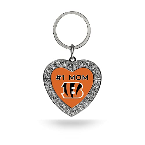Image of Rico Industries NFL Football Rhinestone Heart Keychain - Great Accessory
