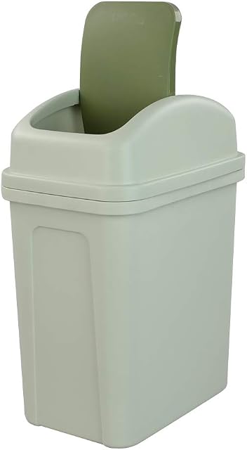 Asking 7 L Small Trash Bin with Swing-top Lid, Plastic Garbage Bin, Green