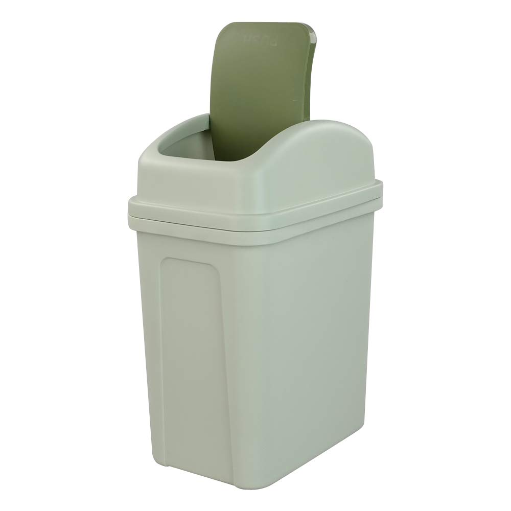 Asking 7 L Small Trash Bin with Swing-top Lid, Plastic Garbage Bin, Green