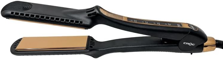 Nano Rose Gold Titanium Flat Iron, 1.25 Inch, Professional Hair Straightener, Black and Rose Gold
