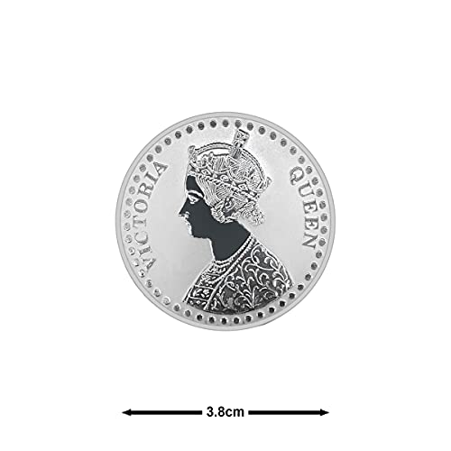 Image of FORTUNE FOREVER Pure Silver Queen Victoria BIS Hallmarked Round Coin Chandi Sikka with Blister Card Perfect for Gifting Investment Diwali Dhanteras (999 Purity)