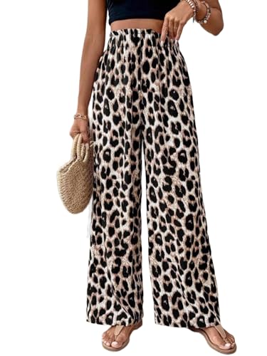 Pantalon léopard femme droit pour affiner la silhouette confortablement