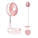 Ventilador USB,Ventilador de Piso y Mesa con 4 Configuraciones de Velocidad, Batería de 7200 mAh, Altura Regulable y Plegable, Cargando Via USB para Hogar, Cama, Oficina y Escritorio (Pink)