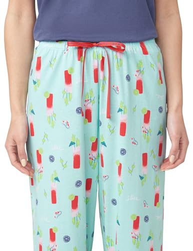 Image of HUE Women's Summer Vacation Pajama Separates, Soft, Whimsical Print Pjs with Tropical Beach Themes, Flip Flops, Cocktails