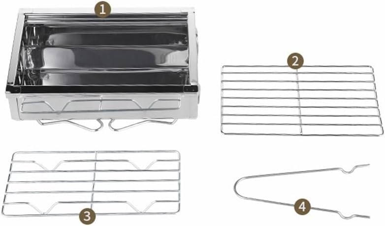 Outdoor Folding Portable Barbecue Stove Home Mini Stainless Steel Charcoal Grill(white-Fruit peach5)