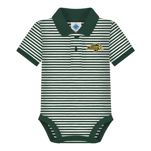 Creative Knitwear College Baby Striped Polo Bodysuit - Team Logo, Multiple Colors, for Boys & Girls (0-12 Months)