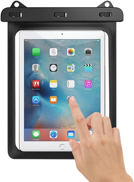 10 in Tablet Water Resistant Waterproof Pouch Dry Bags Case for iPad (2025) 10.9 iPad Air 11 iPad Pro 11 iPad 9.7 Samsung Galaxy Tab S10 S9 S8 S7 11 S6 10.5 Tab A8 10.5 A7 10.4 (Black)