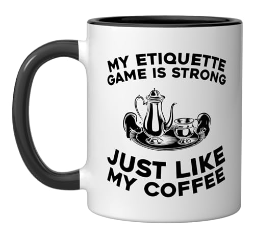 Butler Household Service Estate - Butler Ceramic Mug, Black/White