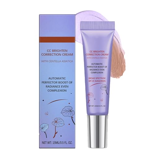 Qkbuza 15 ml*2 Crème correctrice de couleur pour le visage, Crème Correctrice Rouge CC À La Centella, Crème CC Correctrice De Couleur, Crème hydratante pour la réparation de la peau du visage