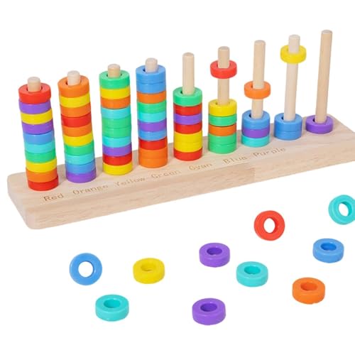 Juguetes apilables que evitan el aburrimiento infantil con actividades de clasificación de madera