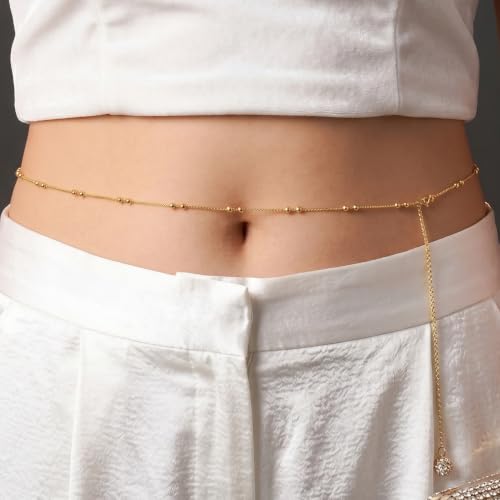 Image of VAMA Adjustable Golden Beads Chain Waist Hip Belly Chains Kamarband Body Kamar karddhani Kamar bandh Saree Vaddanam for Girls & Women