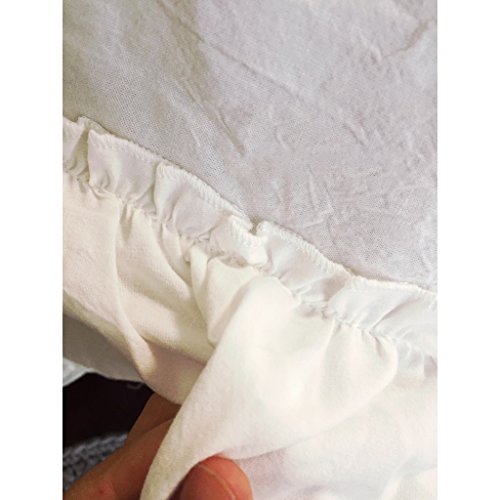 Jupe de lit blanche triple epaisseur anti-poussiere 150x200 pour habiller et masquer le sommier - 6