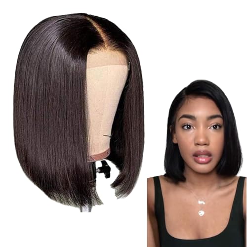 Perruque courte au carré noir 30,5 cm pour femme, usage quotidien et fête costumée