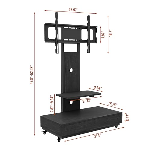 Soporte móvil de piso para TV de 32-75 pulgadas negro miniatura 7