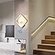 Wandlampe mit Bewegungsmelder Innen LED 18W Modern Wandleuchte aus Aluminium Weiß Wandlicht mit Bewegungssensor 3000K Wandbeleuchtung für Flur Korridor Treppenhaus Balkon Wohnzimmer Schlafzimmer Lampe