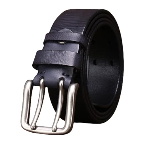 Double Grommet Jeans Belts Handmade Cowhide Leather for Women Men Double Prong Buckle Vintage 2 Hole Strap 1.5 Wide