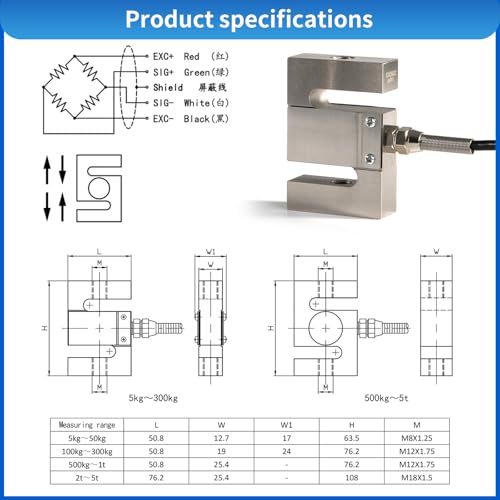 Load Cell Sensor with Indicator Display,S Type Test Tension and ...